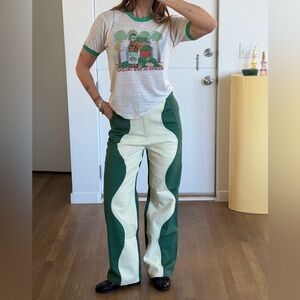 green ‘n cream wavy jeans〰️